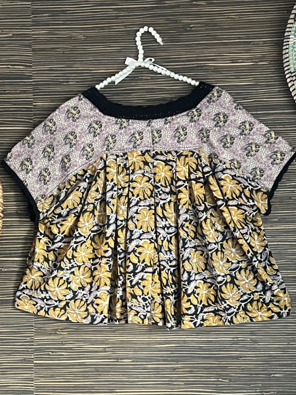 Free People Leilani Floral Printed Crop Top Medium Black combo - Picture 6 of 13